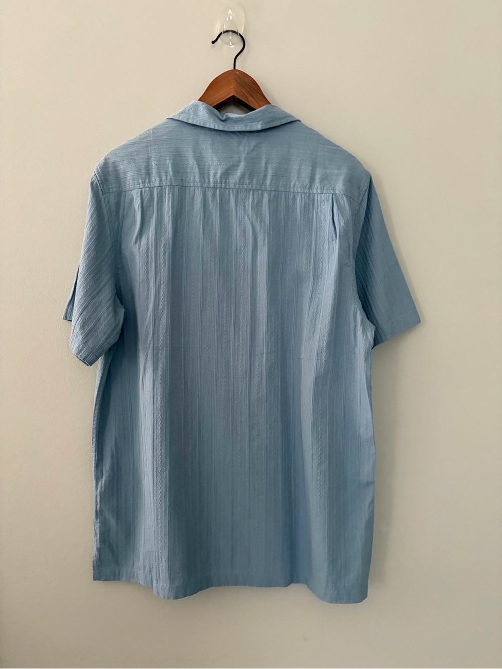 Lucky Brand Men’s Light Blue Short-Sleeve Shirt size Medium Cotton Dobby Stripe - Picture 3 of 14